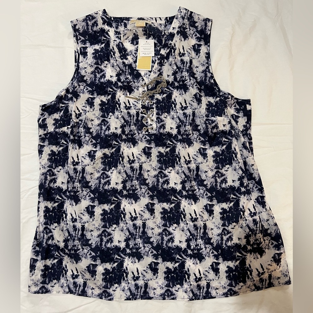 Michael Kors Blouse Blue Tie Dye